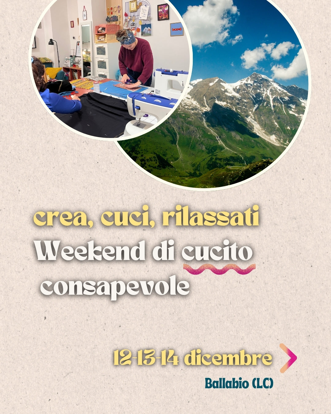 Ritiro cucito creativo 12-13-14 Dicembre 🌿